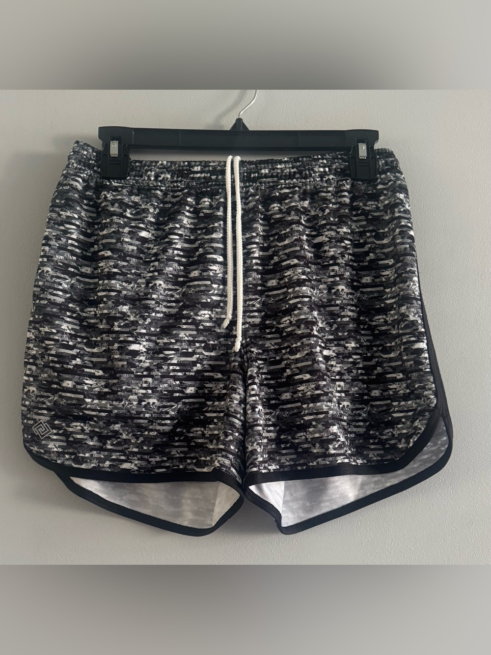 Zelos Small Black Gray Athletic Running Shorts Drawstring